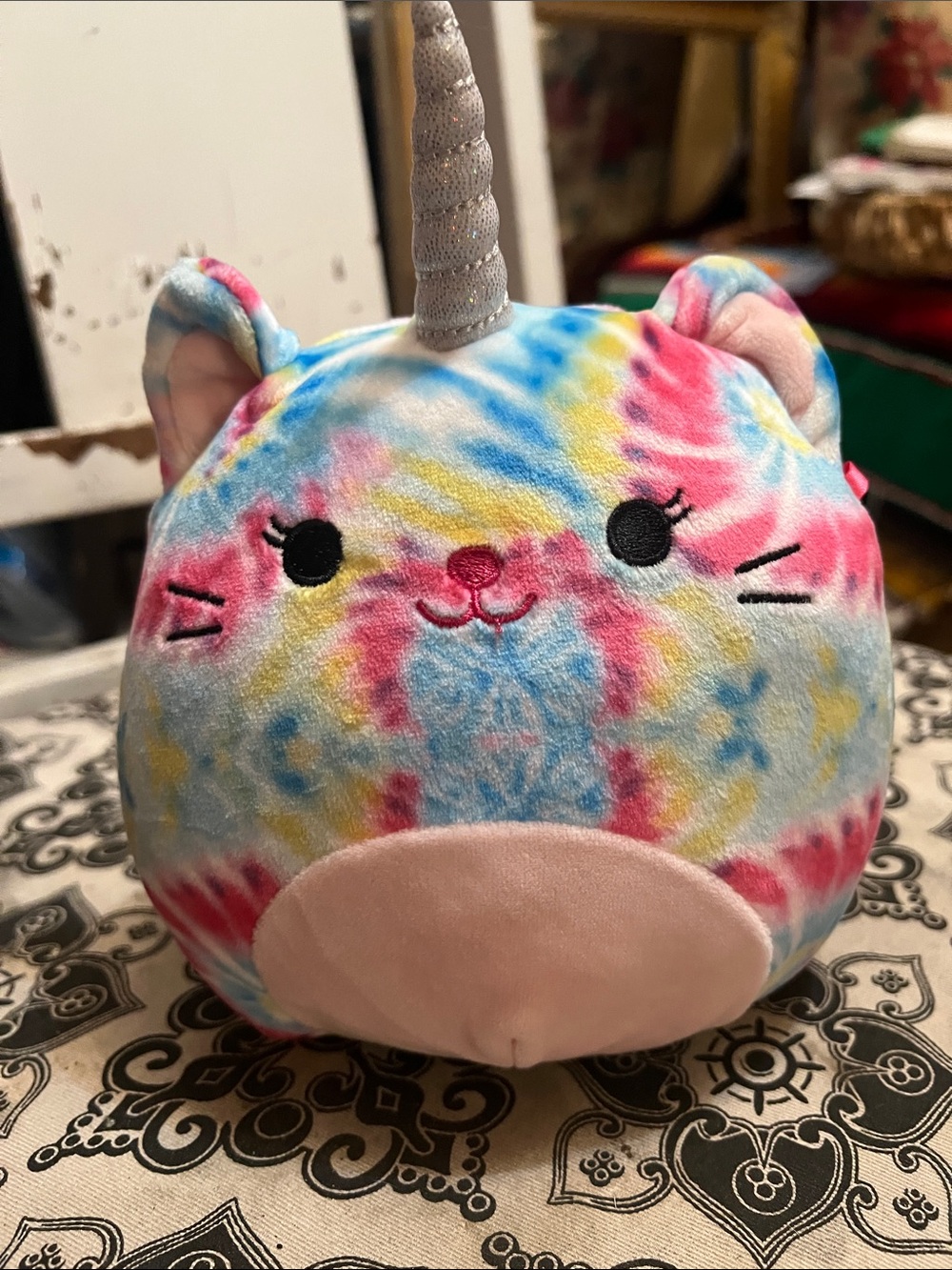 Tie-Dye Unicorn Plush Squishmallow Style Soft Toy